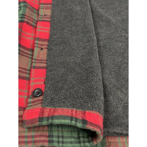 LL Bean Fleece Lined Flannel Shirt Men’s Small Reg Traditional Fit Red Plaid - Picture 10 of 15